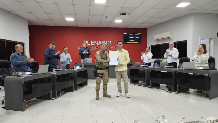 Câmara de São Ludgero presta homenagem a policial militar e aprova indicação por unanimidade